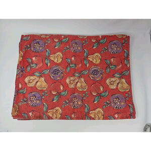 Set of 7 Vintage Fruit Pattern Placemats Pears Apple 18x14"